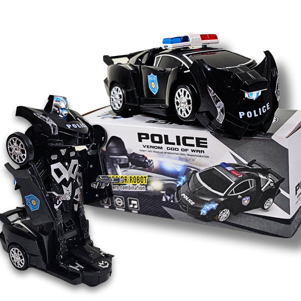 Police Warrior Robot Car – Venom God of War, transforming police car to robot with LED lights & sound
