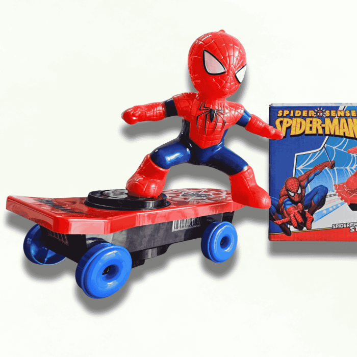 Spider-Man Stunt Skateboard Toy with 360° Spin, Kids Superhero Adventure Toy - Image 1