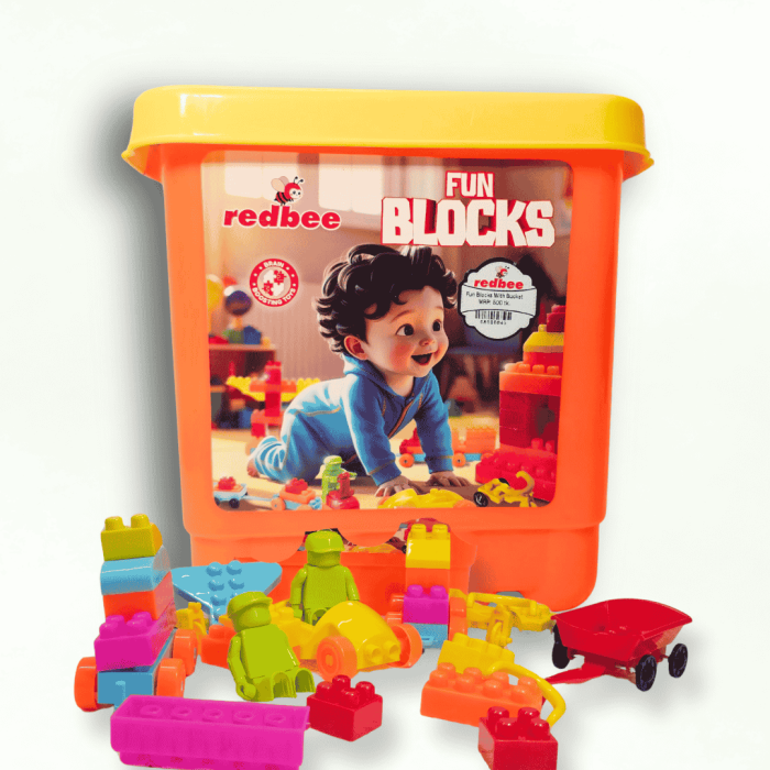 Fun Blocks Toy Set with Colorful Building Bricks & Figures - Image 1