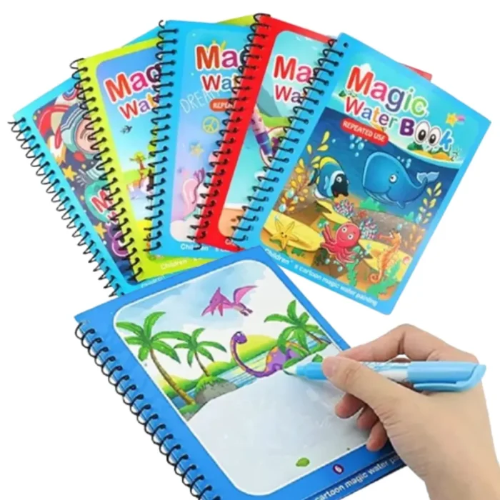 Magic Water Drawing Book for Kids | Reusable Coloring Book with Water Pen - Image 1